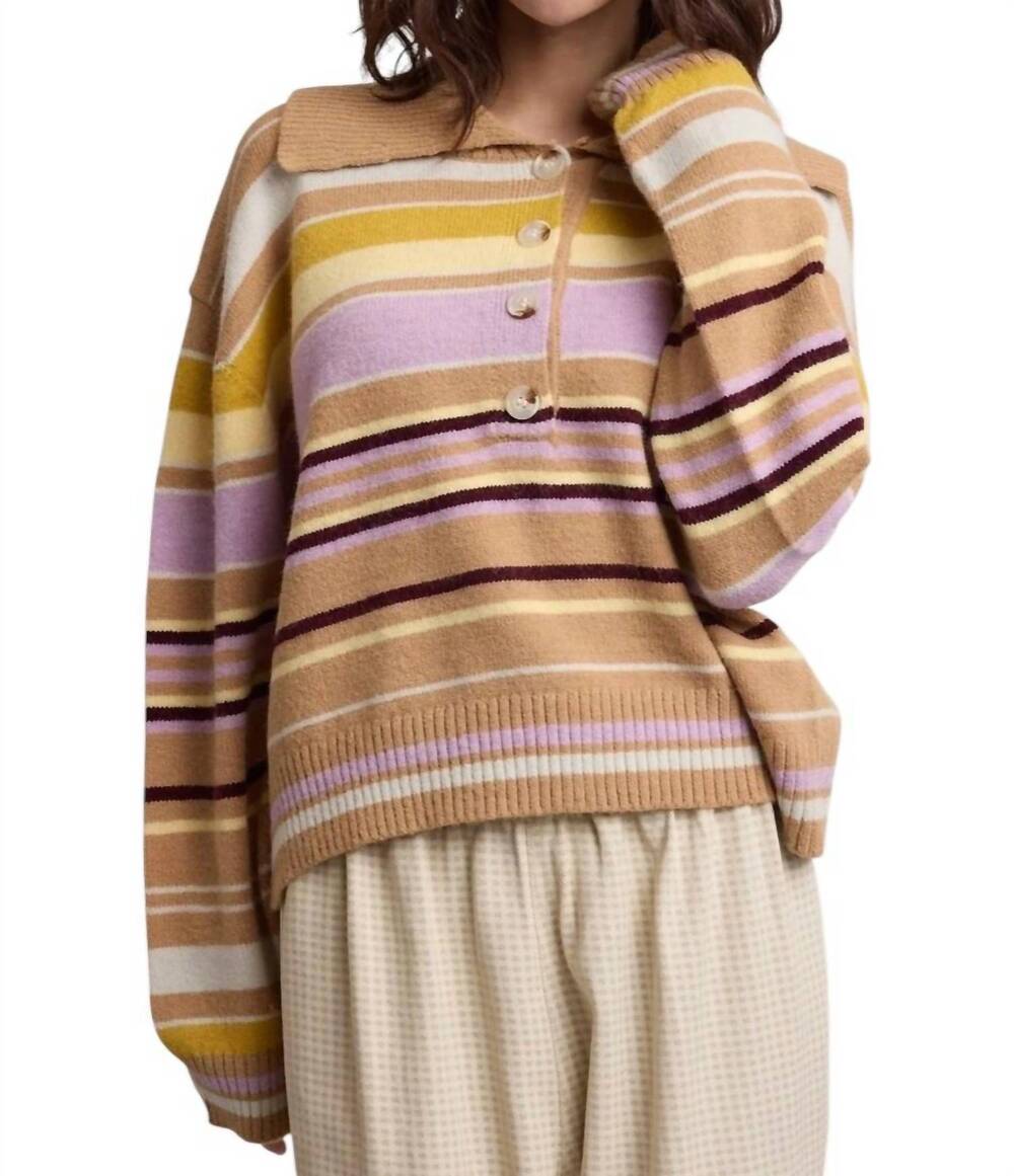 NEW WISHLIST collared stripe sweater in lavender
